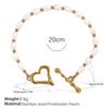 Stainless Steel Freshwater Pearl OT Buckle Necklace Bracelet Set Simple Gold Plated Necklace Bracelet