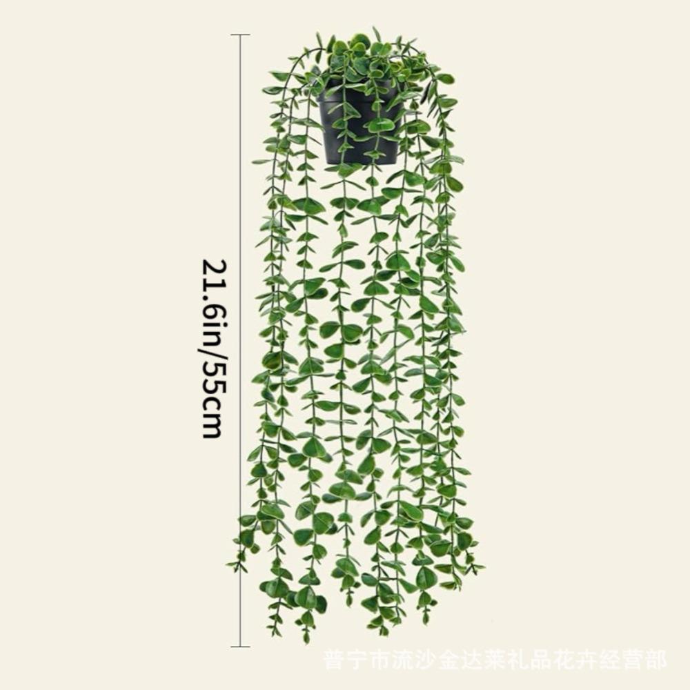 Plastic Material Hanging Vine With Basin Simulation Flower New Persian Fern Leaves  Christmas Tree