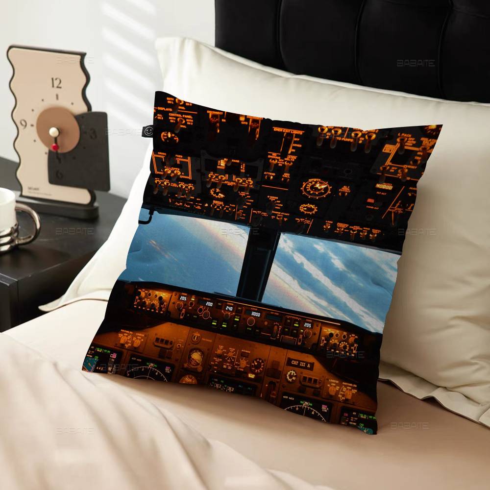 Aircraft Cockpit Personalized Pillow Cover Kids Bedroom Wild Party Decor Pillowcase Kid Birthday Shower Gift