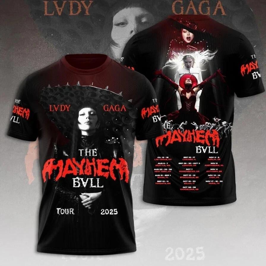 Lady Gaga 3D Tshirt Tour 2025 The May hem Evil Shirt New Design Hot M553 S
