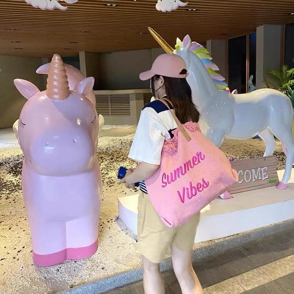 Large Capacity Embroidered Canvas Tote & Beach Shoulder Bag for Women