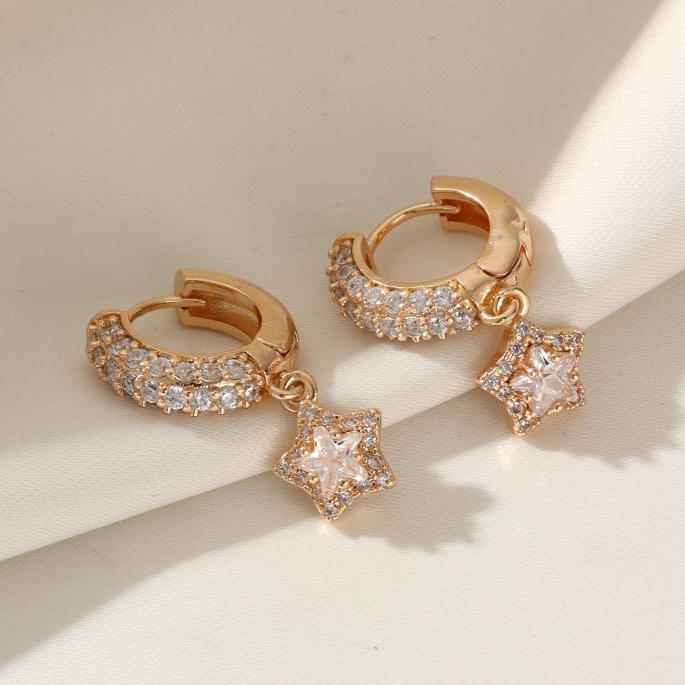 Fashion Water Droplets Dangle Earrings for Women Sparkling Zirconia Fashion Jewelry Gift