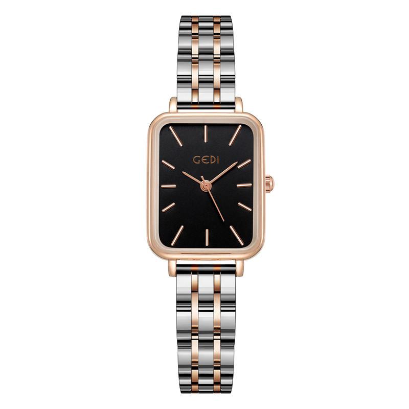 Gedi Ladies Minimalist Stainless Steel Quartz Watch With Waterproof Feature For Elegant Wear