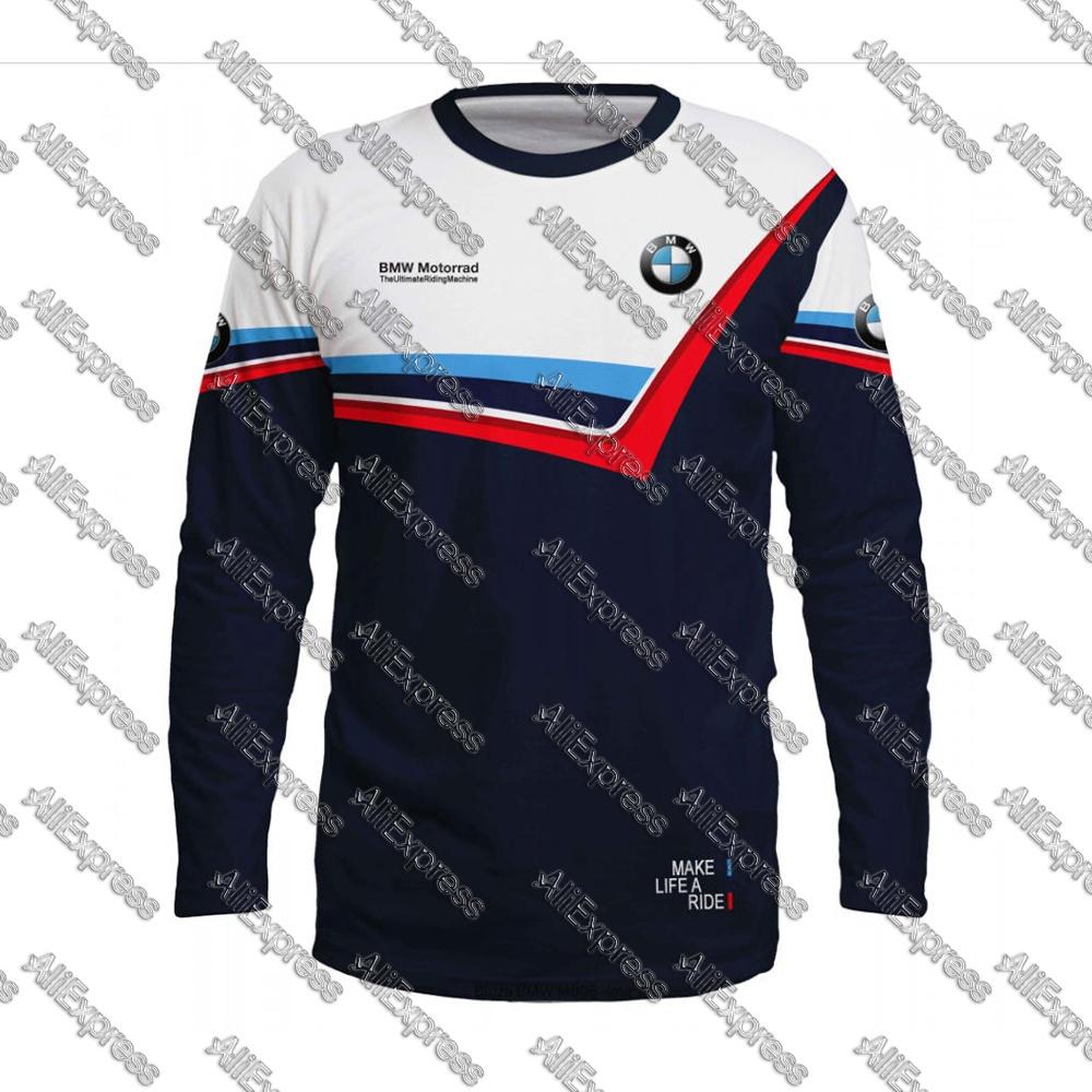 

Racing Motorcycle Motorcar Driving T-Shirts Sports Crew-neck Long Sleeve Breathable Fast Dry Clothes Men Women 6XL