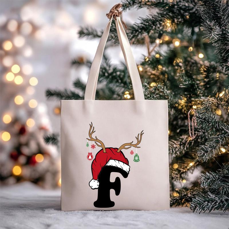 Christmas Letter Print Messenger Bag Student Casual Canvas Bag New