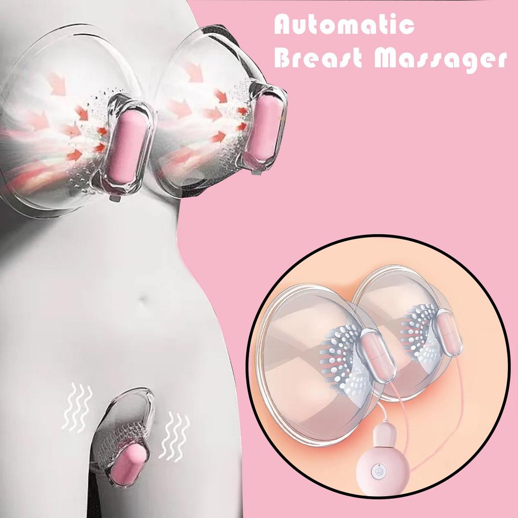 Automatic Breast Massager with Remote Control for Breast Massage and Cunnilingus, Orgasmic Masturbation, Adult Sex Toy