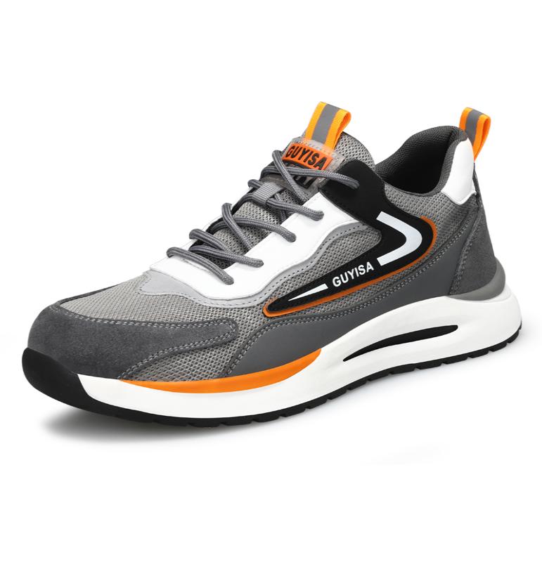 

Men s Safety Shoes Rotating Button Men Sneakers Puncture-Proof Anti-smash Work Shoes Men Breathe Safety Footwears Steel Toe 37 серый