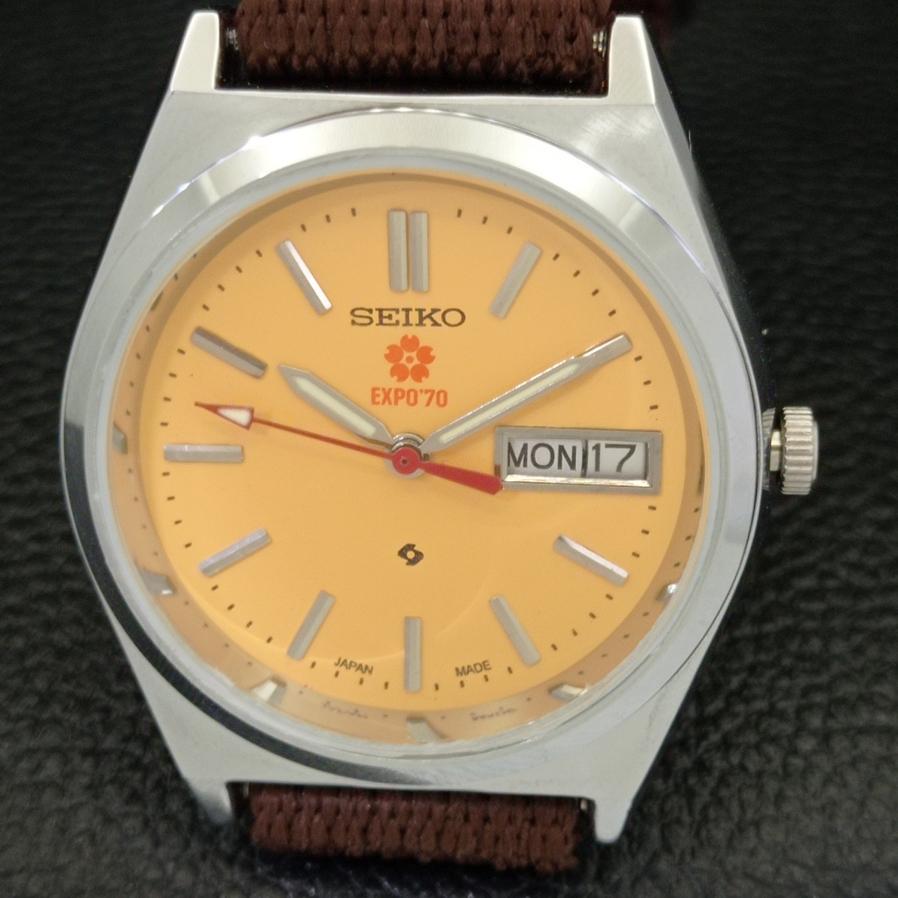 MONTRE HOMME AUTOMATIQUE SEIKO EXPO 70 6309A RÉVISÉE JAPON CADRAN CRÈME a427222-2 QRL-a427222
