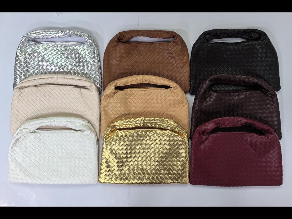 High-Capacity Soft Leather Hand-Woven Underarm Bag – Solid Color, Casual, and Stylish Handbag