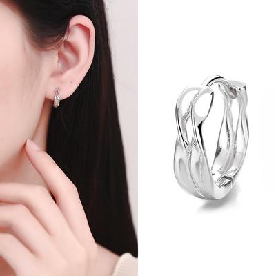Men'S Mobius Earrings, Feminine Temperament, Personality Circle, Irregular Trendy Men'S Earrings, Buckle Earrings