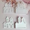 Christmas Silicone Molds Non-Stick Christmas House Table Centerpieces 1 Pair Building Shape Casting Mold For Chocolate Wax