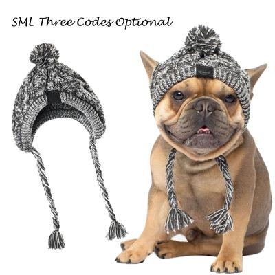 Winter Dog Hat ,Adorable Warm Winter Cap For Dog, Cap with Pompon Crocheted Snood