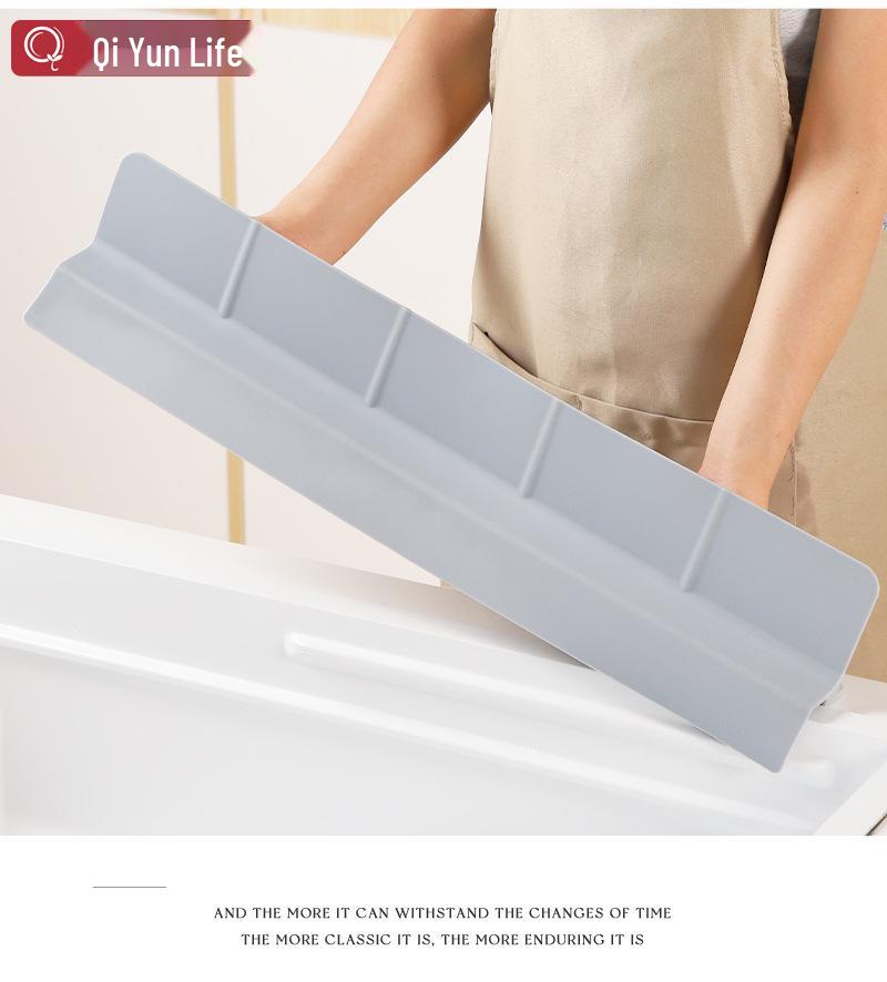 Silicone Non-Slip Sink Splash Guard with Suction Cups - Water Barrier & Separator