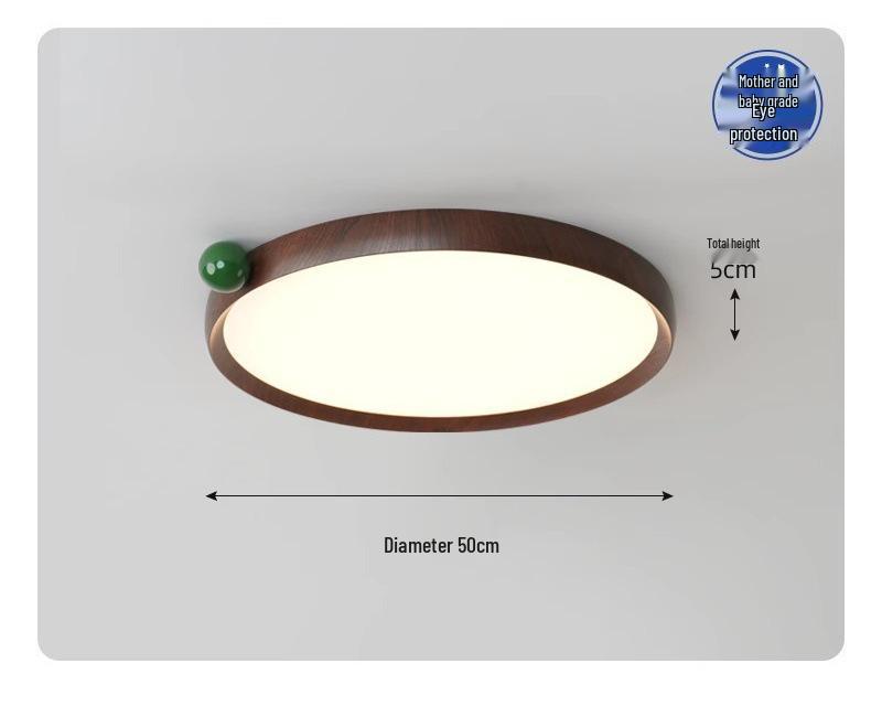 

Wabi-Sabi Walnut Ceiling Light: Retro Japanese Style, Eye-Protecting for Bedroom or Children s Room