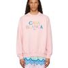 Casablanca Print Crew Neck Sweatshirt Couples Regular Fit Casual Top