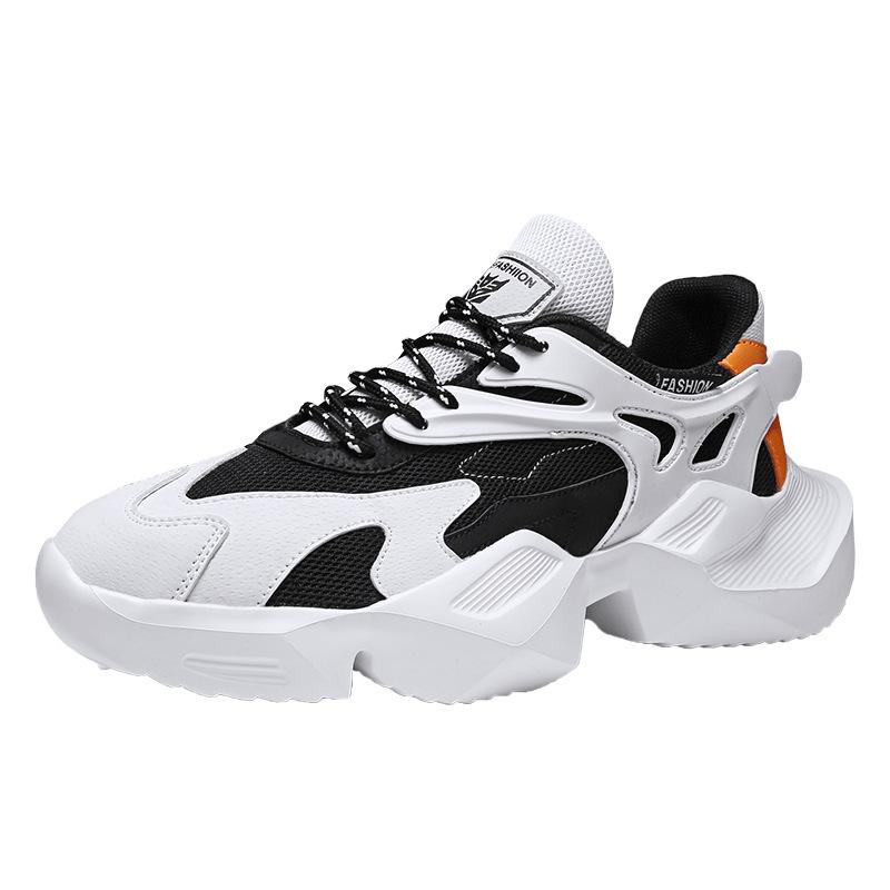 Men's Shoes 2021 Summer Breathable Sports Casual Running Teen Tide Shoes Heightening Black Dad Shoes