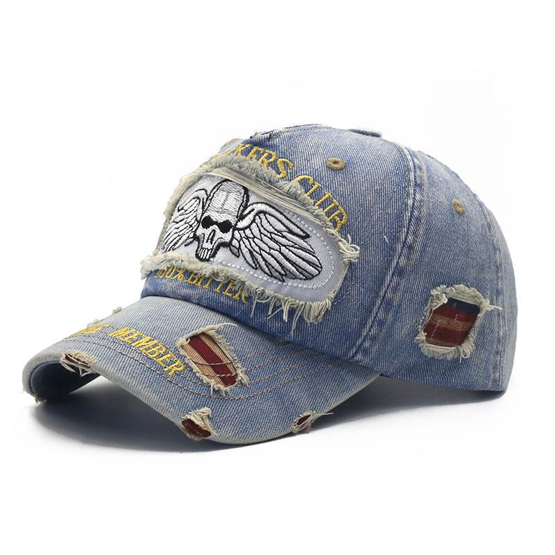 Berretto con visiera in cotone lavato effetto invecchiato, stampato e ricamato, per il 250° Anniversario, berretto da baseball strappato, cappello parasole per uso quotidiano