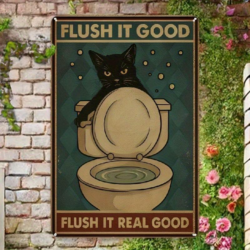Vintage Metal Sign Funny Animal Bathroom Wall Decor Home Art Tin Plate