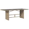 VidaXL Garden Table with Beige Glass Top Braided Resin, Outdoor Table, Garden Dining Table, Furniture 365605