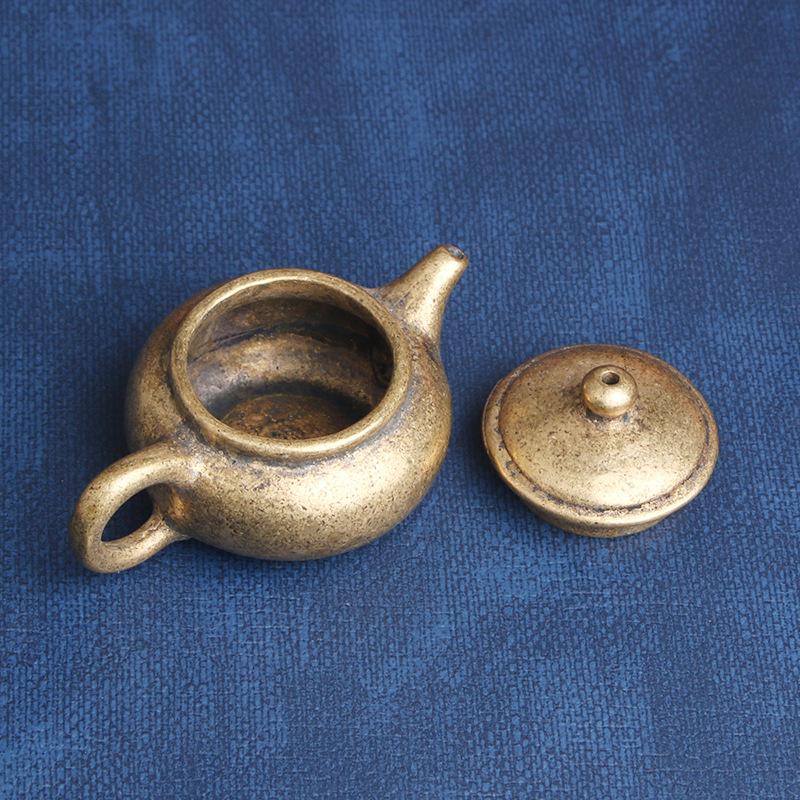 Brass Traditional Teapot Desktop Decoration Tea Ornaments Kettle Antique Handheld Artsy Object Old Copper Ware Wholesale