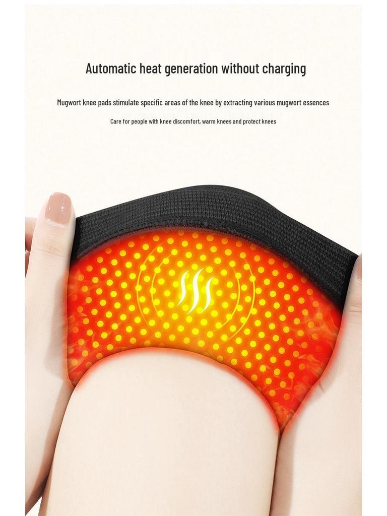 Mugwort Cotton Anti-Slip Knee Pads for Cold Protection - Unisex, Warm Knee Sleeves for Elderly