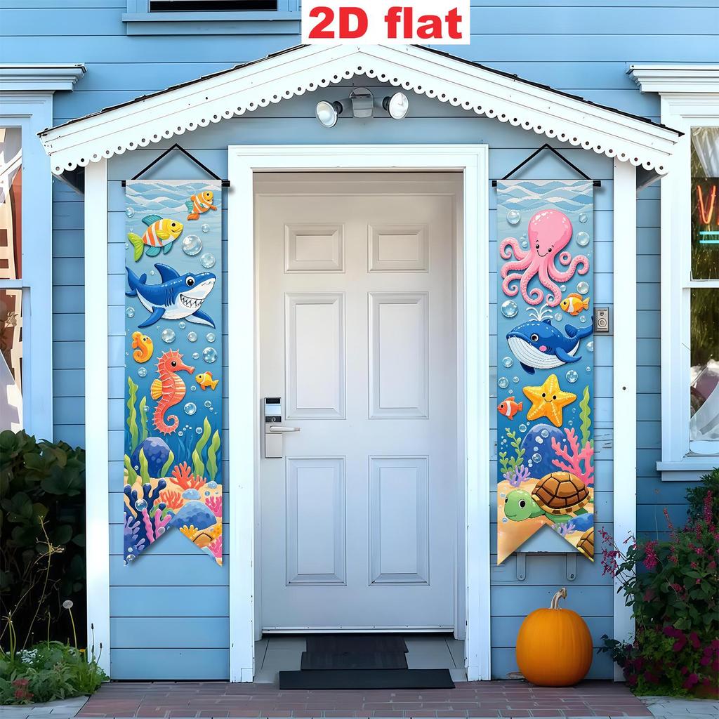 Underwater World Birthday Party Hanging Flags & Door Frame Banners