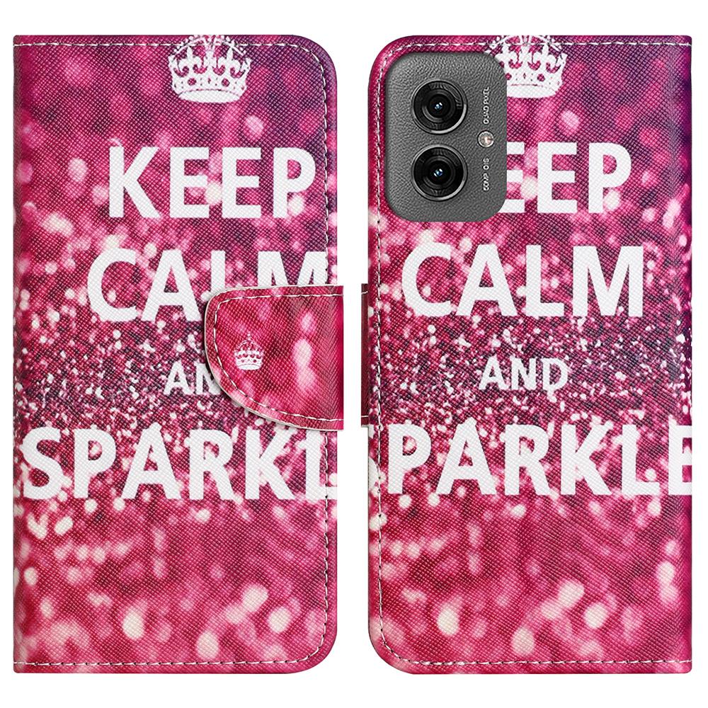 For Motorola Moto G55 5G Case Cross Texture Leather Phone Cover Pattern Printing