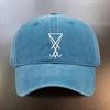 A Vintage Washed Hat with LuciferS Sigil a Baseball Cap for Daily Outings To Block The a MustHave Fashionable CoupleS Hat