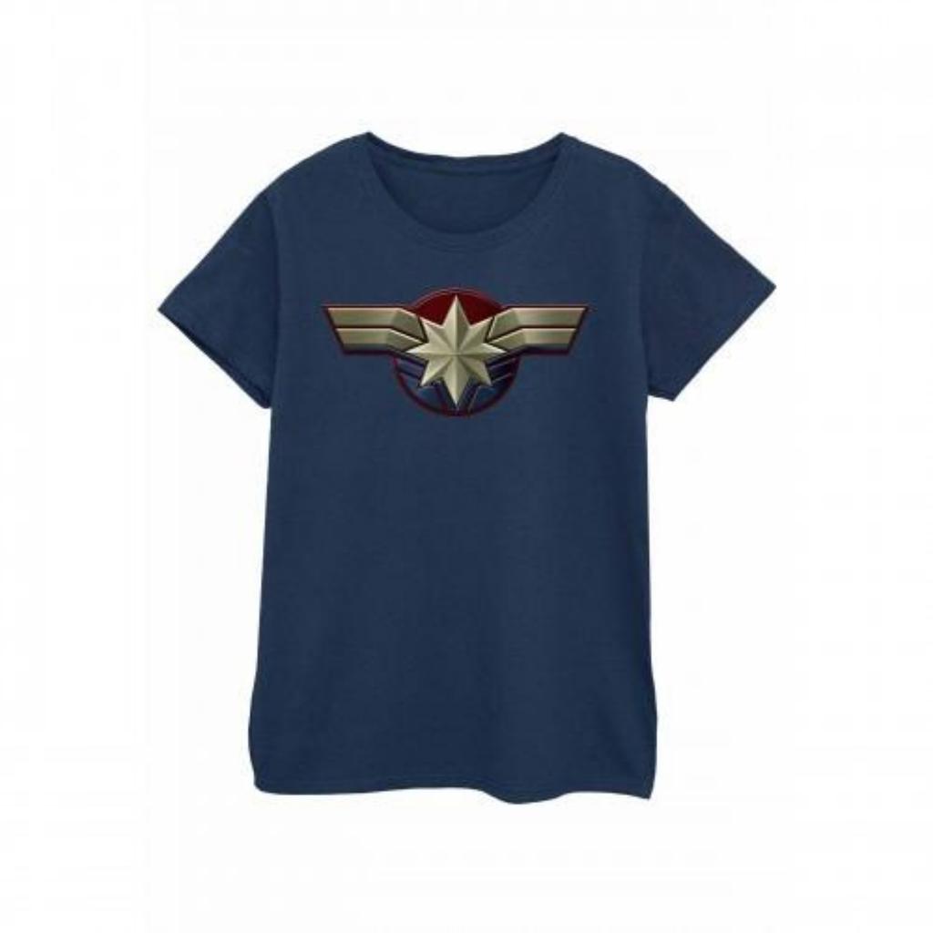 Marvel Womens_Ladies Captain Marvel Chest Emblem Cotton T-Shirt