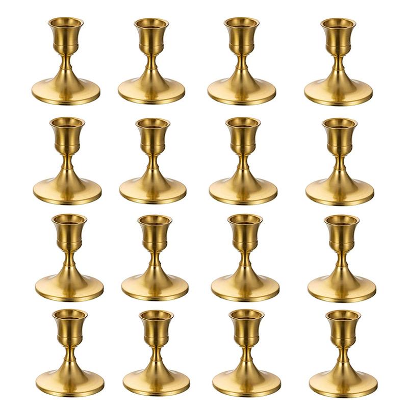 Vintage And Elegant Aluminum Tabletop Candlesticks Suitable For Valentine'S Day And Wedding Decorations