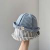 Striped Pattern Baby Bucket Hat Cotton Infant Panama Bonnet Panama Sunshade Basin Cap  Kids Wear
