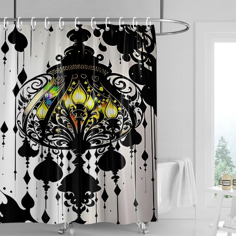Colorful Chandelier Shower Curtain-Vibrant Multicolor Bulb, Gourmet Waterproof, Artistic Bathroom Decor 180x180cm