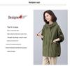 2024 Women's Plus Size Hooded Cotton Trench Coat - Spring & Autumn Casual Mid-Length Style