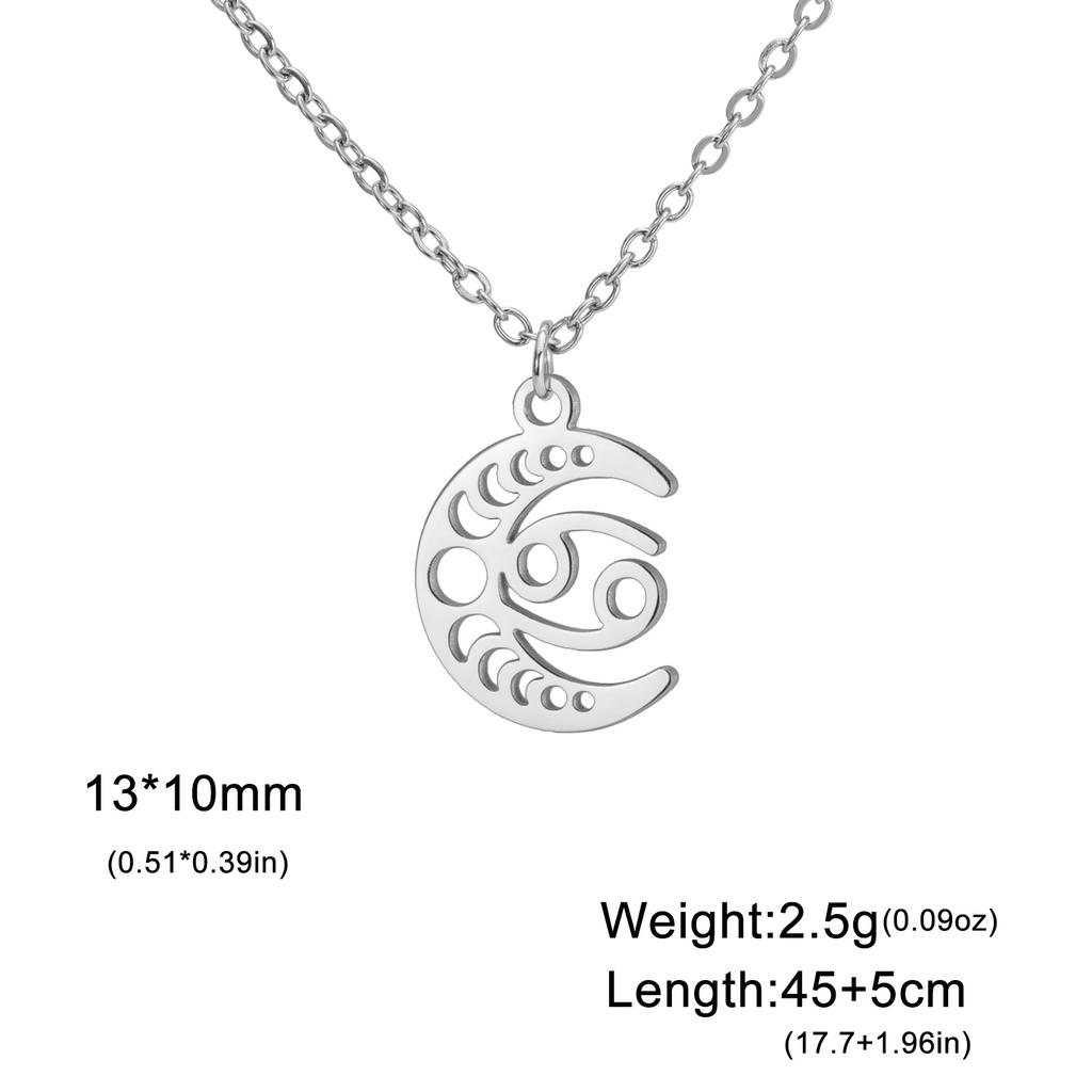 Jeshayuan Small Size 12 Constellations Pendant Necklace For Women Moon Virgo Leo Taurus Gemini Choker Party Lucky Jewelry Gift