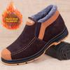Men's Large Size Cotton Shoes, Men's Warm and Anti-slip Snow Boots, Men's Fleece and Thick Cotton Shoes for The Elderly