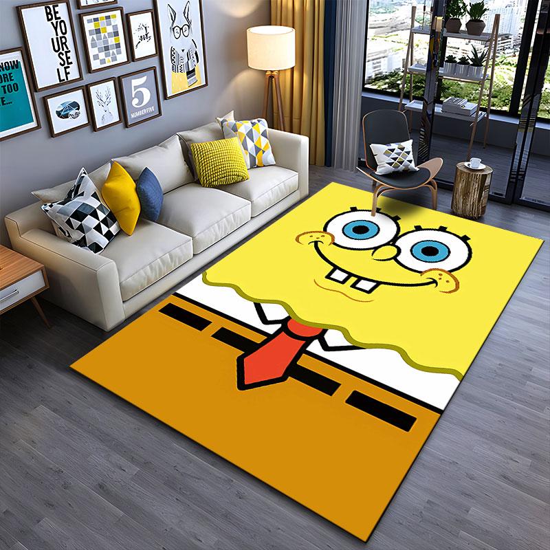Yellow Cartoon Character Carpet suitable as a non-slip mat for the living room or bedroom sofa