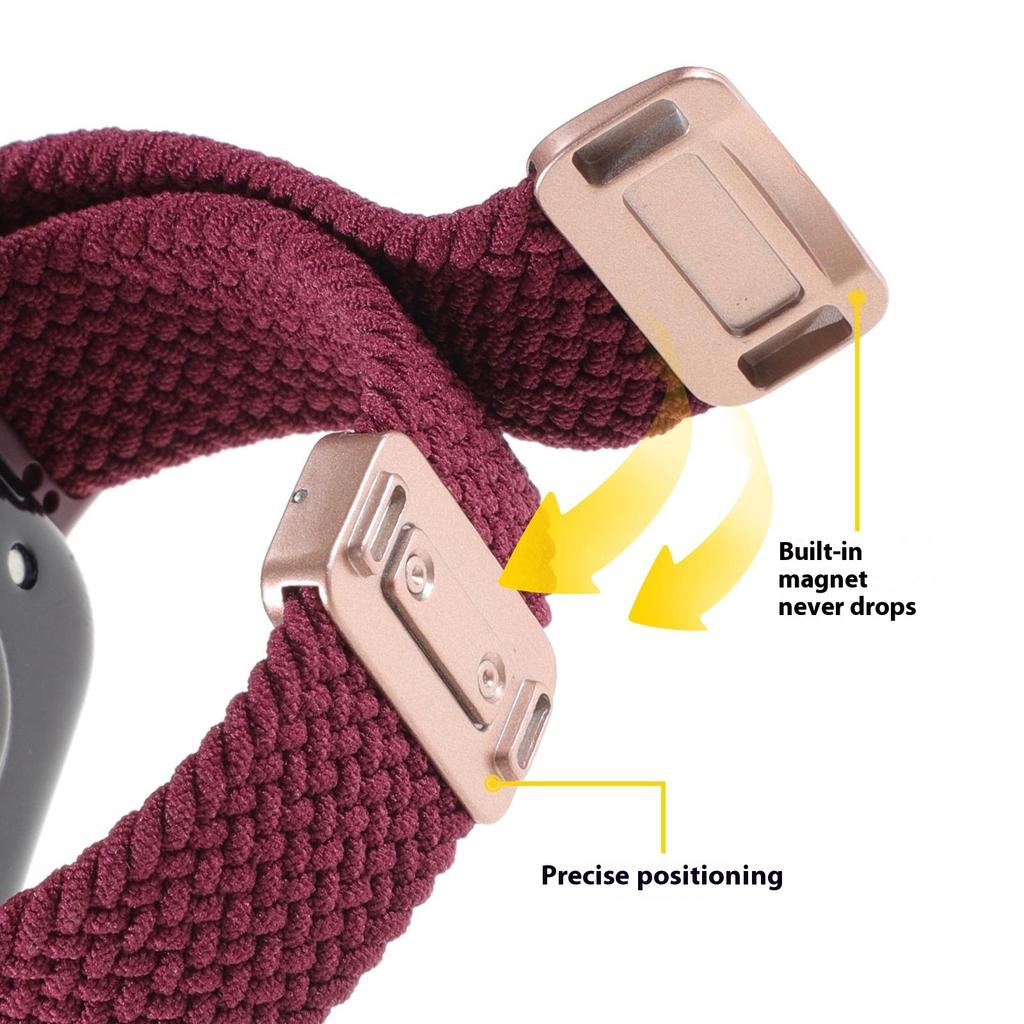 Replacement Strap for Huawei Watch Fit 4 Pro/4/3 Nylon Braided Watch Band with Magnetic Buckle (Metal Joint)