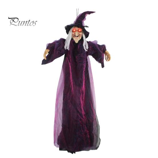 

Украшение летающей ведьмы на Хэллоуин, наружная подвесная статуя ведьмы со светом, большая кричащая ведьма, реквизит для декора газона в саду и дворе A