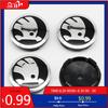 Autocolant Auto 4 Bucăți 56mm Capace Centru Roată Autocolant Domed din Aluminiu Logo Insignă din Aliaj Pentru Skoda Rapid Octavia A5 RS Kodiaq Fabia A7 Ac