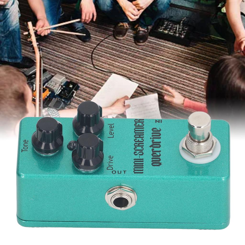 Overdrive Effect Pedal with Drive Level Tone Control Knobs Aluminum Alloy Electric Guitar Pedal 1/4