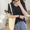 New Arrivals Open RUn Women Simple U Neck Poly Span TighT FiT T shirT
