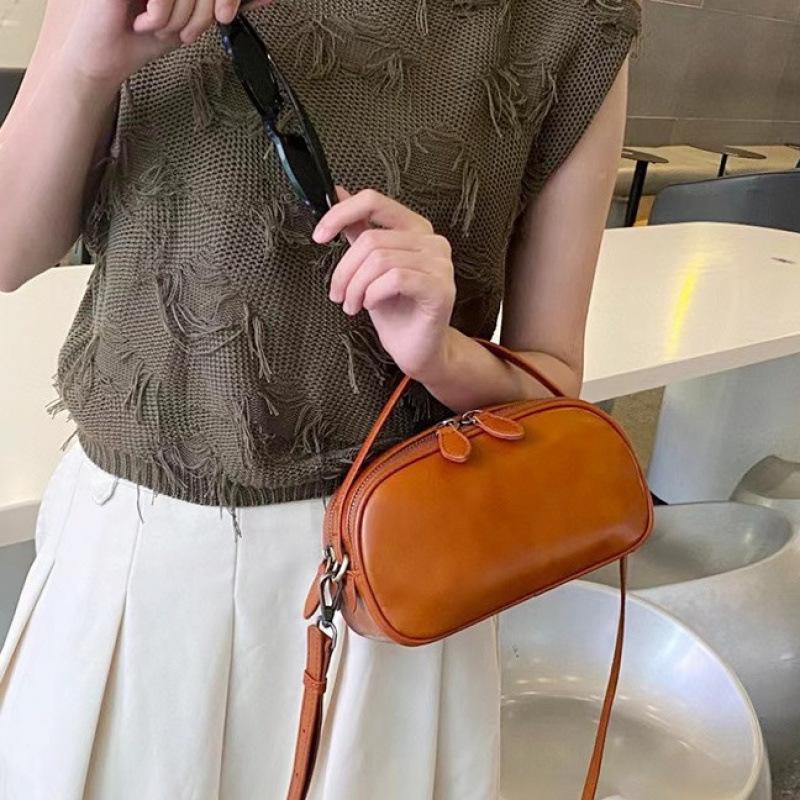 Luxury Women's Genuine Leather Crossbody Handbag - Versatile Mini Cowhide Design