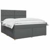 Box Spring Bed with Mattress Dark Grey 140 X 190 Cm Fabric
