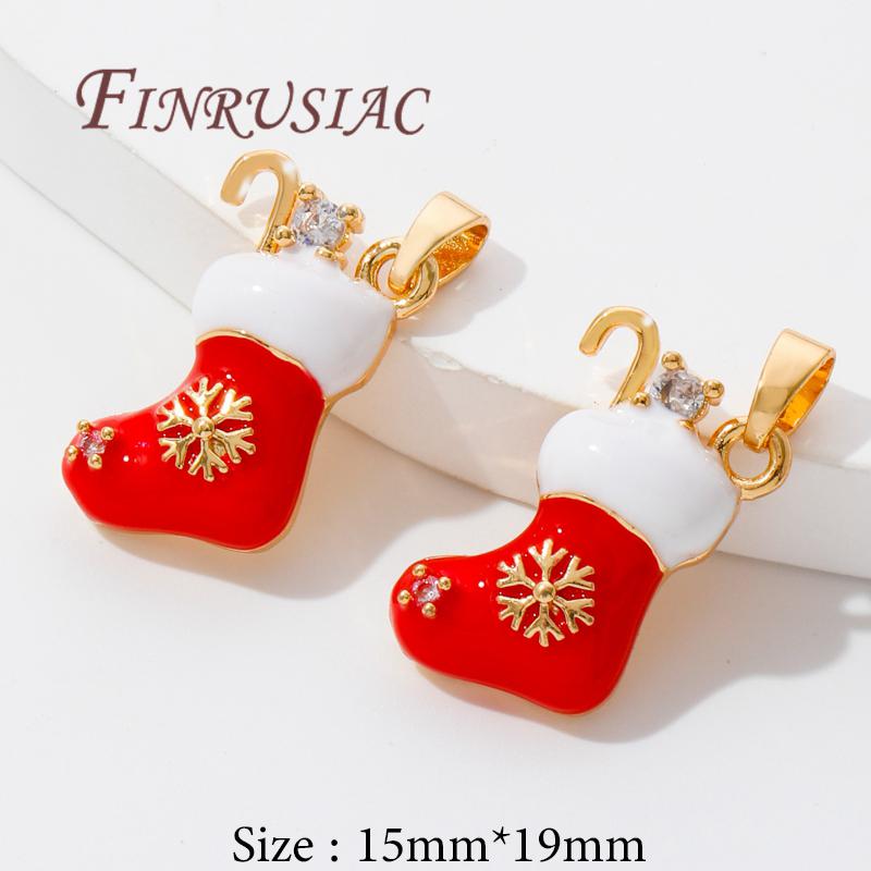 Christmas Gifts Happy New Year 2026 18K Gold Plated Brass Charms For Necklaces,Pendants For Jewelry Making,Women's Gift Xmas