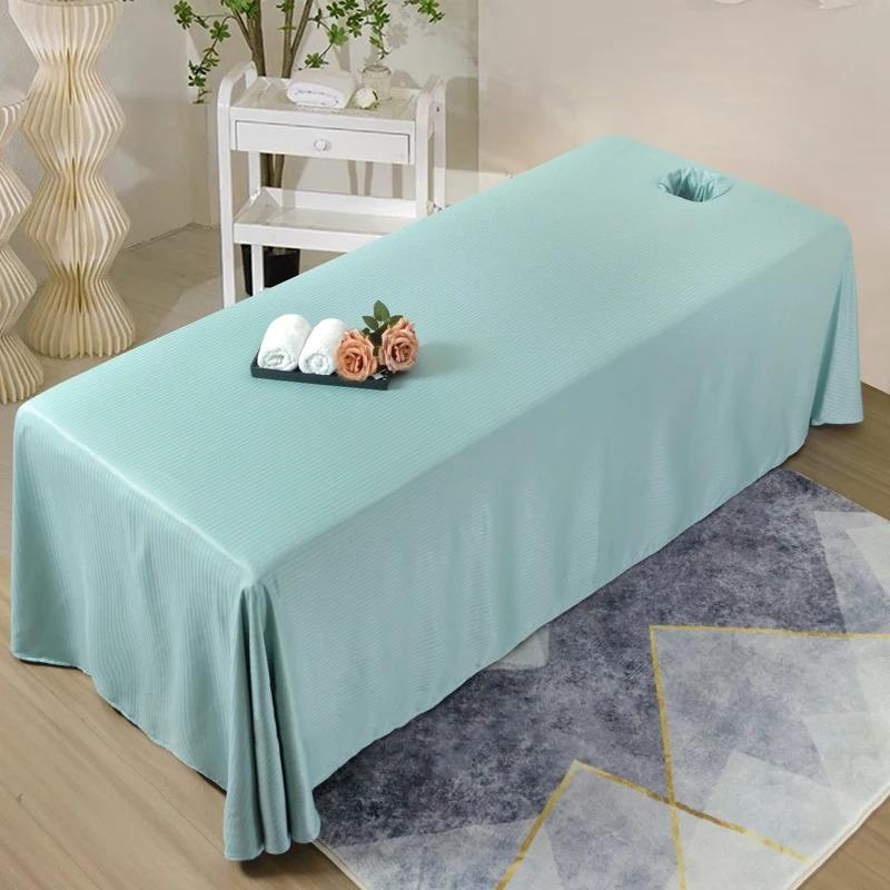 Solid Color Beauty Salon Massage Table Bed Sheet Hole Thick Therapy Bedsheet Physiotherapy Spa Clubhouse Massage Bed Sheet