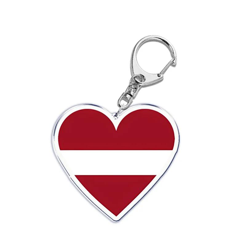 

France Scotland Germany Country Love Heart Keychains Ring for Accessories Bag Pendant Key Chain Llaveros Ewelry Fans Gifts