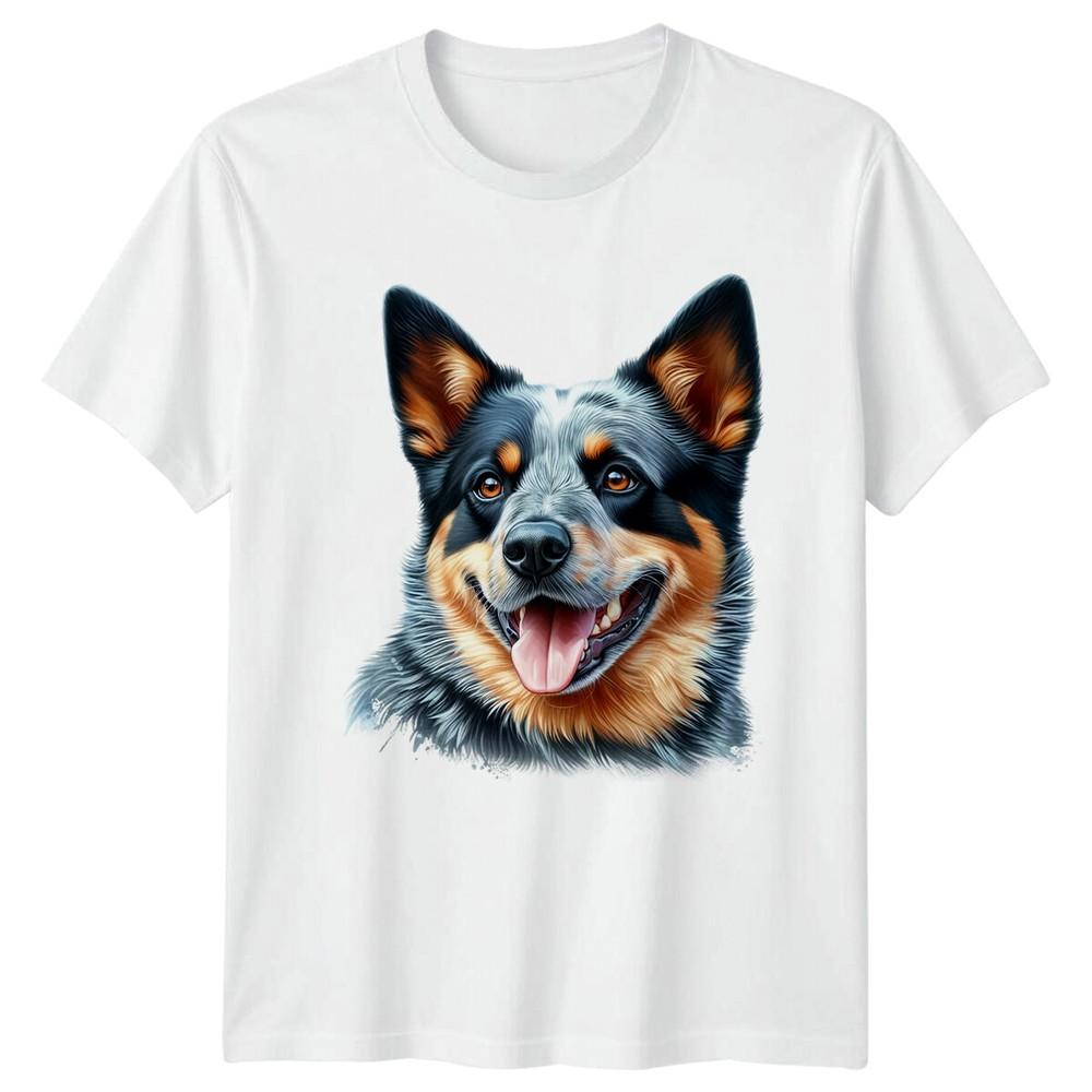 Blue Heeler Dog Breed Portrait Graphic Design TShirt S