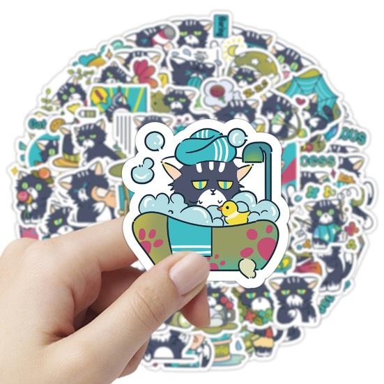 

Наклейки для скрапбукинга, водонепроницаемые виниловые художественные самоклеящиеся детские классические наклейки «сделай сам», граффити с рисунком кота, креативный подарок