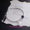 VENTFILLE 925 Sterling Silver Star Bracelet Fashion Korean Five-pointed Star Crystal Double Bracelet