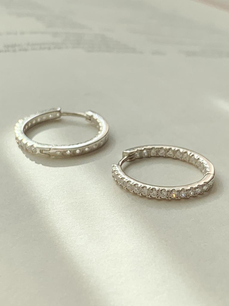Acoopu [925 Silver] Aoteroa Classic Tennis Earrings